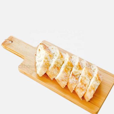 China Long Sustainable Organic Bread Block Pizza Block Handle Bamboo Cheese Serving Cutting Tray for sale