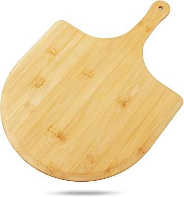 China Sustainable Hot Natural Amazon Bamboo Pizza Peels Bamboo Pizza Cutting Board for sale