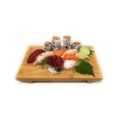 China Sustainable Premium Quality Natural Bamboo Sushi Serving Tray Board for sale