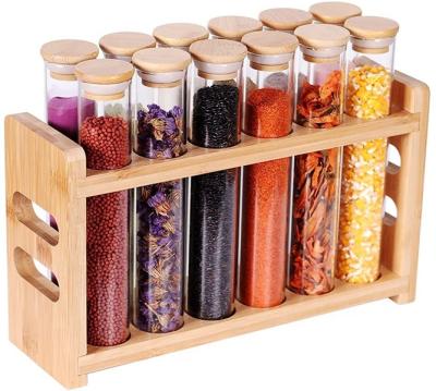 China Sustainable Sustainable Bamboo Material Spice Bottle Rack For Spice Bottle Organization for sale