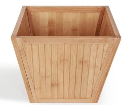 China Economic Collapsible Custom Design Natural Color Fashion Bamboo Material Practical Trash Can for sale