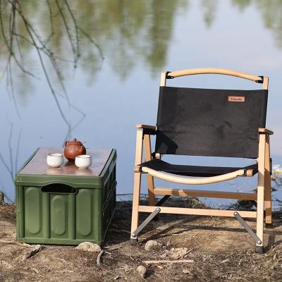 China Contemporary Custom Outdoor Furniture Imported Style Beech Material Portable Folding Camping Chair for sale