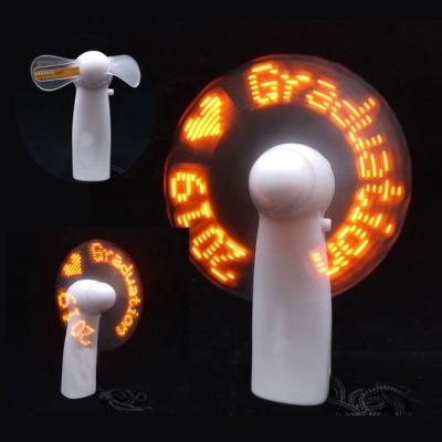 China Easy Carry Fan Customized Message Handheld Portable LED Logo Cooling Light Up Mini LED Fan for sale