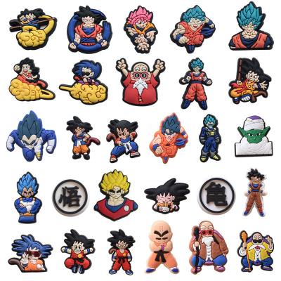 China Clog Charm Dragon charm ball Z croc charm goku croc charms Japan cartoon plastic shoe decoration for sale