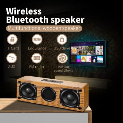 China Lightweight Mini Wood Bluetooth Speaker , 10W Portable Speaker With Radio for sale