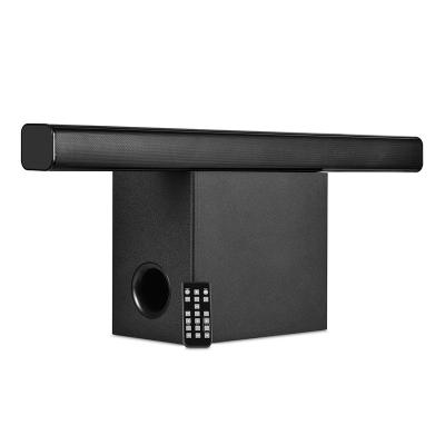 China Frecuencia de respuesta de 50Hz-18kHz 2.1 canal Bluetooth inalámbrico barra de sonido con exterior negro ABS de madera en venta