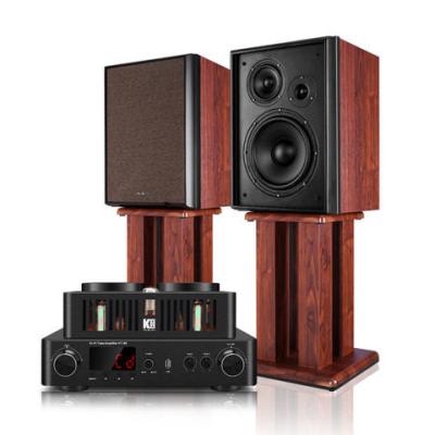 China 40W Density Sheet Bookshelf Speaker With 65Hz-20KHz 2 AUX/USB for sale