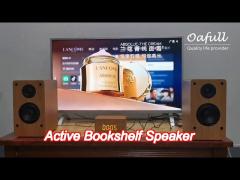 Multimedia Wood Bookshelf Speakers , Wireless Mini Hifi Bluetooth Speakers