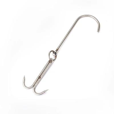 China food & Cheap Beverage BBQ Grill Chicken Chasing Smoking Ribs To Fish Beef Drying Hooks Twisted Hook Double S Hook Stainless Steel for sale