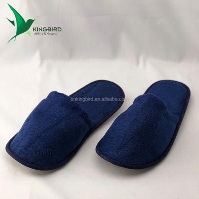 China OEM Disposable Logo Dark Blue Disposable Slipper For Airline Hotel Slipper For Travel for sale