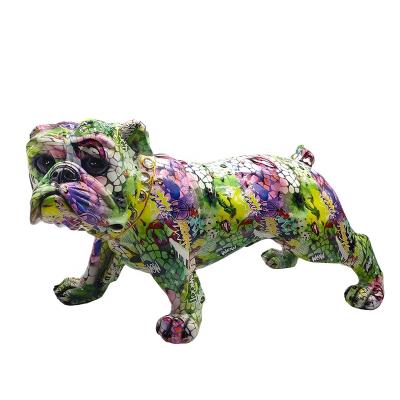 China Large French Bulldog Sculpture Art For Garden Ornament Decoration Dog 75x36x40cm Art Decor Fiberglass Landscape Decor for sale