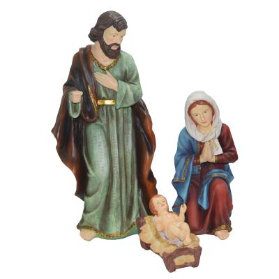 China Europe Hot Sale Resin Holy Family Figurines Ornament Christmas Nativity Set Religious Crafts for sale