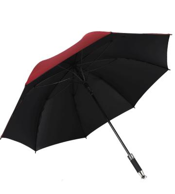 China American Style Sun City High Quality 190T Pongee Uv Proof Black Coating Fiberglass Automatic Opening Golf Umbrella Windproof With Custom Logo for sale