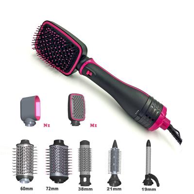 China Ionic 7 in 1 Interchangeable Air Wrap Hair Dryer Brush Hot Air Styler Volumizer One Step Straightener Curling Styling Tool Kit for sale