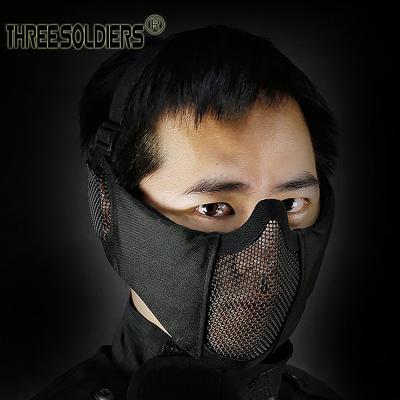 China Wholesale Tactical Metal Mesh Steel Net FaceMask Breathable Hunting Half Face Hearing Protection Outdoor Camouflage Guard for sale