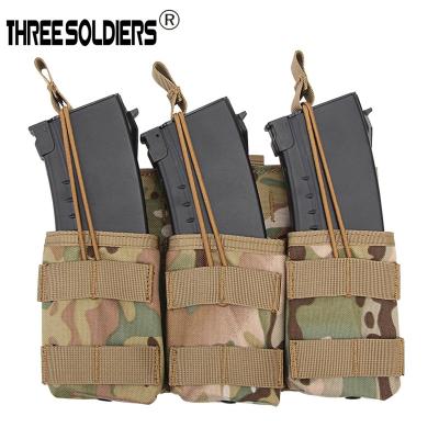 China Hunting Pouch For 7.62 Clip Triple Bags Assembly Tactical Three Pockets Molle Magazine Tactical Pack Hunting Outdoor Bags for sale