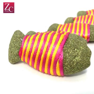 China Stored Mint Cat Rope Wrapped Around Fish Shape Toy for sale