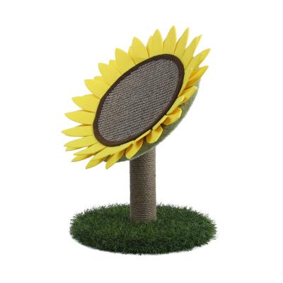 China Cat Sunflower Shaped Cat Scratch Board Cat Toy for sale