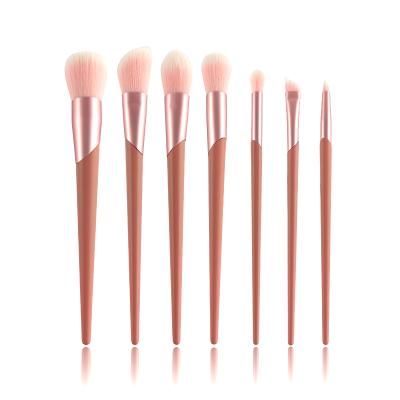 China Beauty Makeup Tools Free Sample 7pcs Synthetic Hair Makeup Brush Set Set Gold Handle Makeup Tools for sale