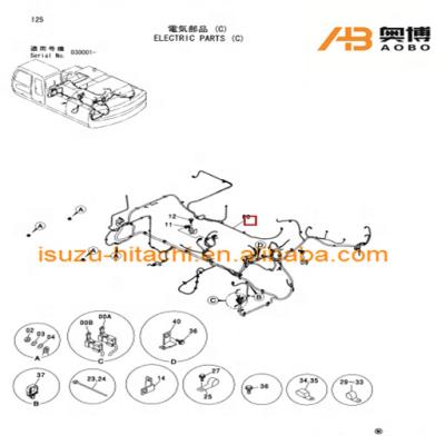 China ZX330 ZX330 Excavator External Wiring Harness 0003836 0004777 for sale