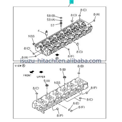 China ZX450 ZX500 ZX470-5G 1-11110946-0 1111109460 cylinder head 111110-9460 new original 6WG1 ZX450 ZX500 ZX470-5G for sale