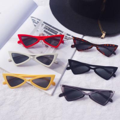 China Eco Triangle Promotional Vintage Grunge Sharp Shades KU468 Cat Eye Sunglasses Latest 90s Retro for sale