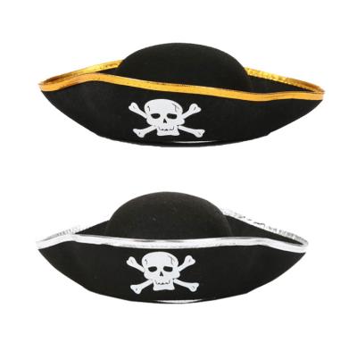 China Character Costumes Pirate Party Hat Black Outfit Accessory For Caribbean Costume for sale