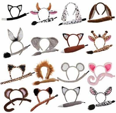 China Fashion Animal Ears Headband and Tail Set Adults Child Costume Accessory for sale