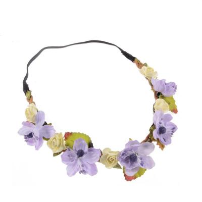 China 2021 New Cute Baby Headband Wreath Hair Decoration Hair Band Floral Elegant Headband Design With Flower for sale