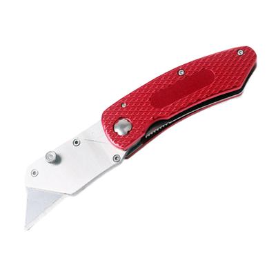 China With Custom Aluminum Red Durable Steel Heavy Duty Safety Mat Folding Blade Styles 3cr13 EDC Utility Knife for sale