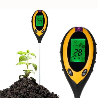 China Gardening 4 in 1 High Accuracy Green Multi-Function Screen LCD Display Digital Soil Temperature pH Meter Moisture Daylight Meter for sale