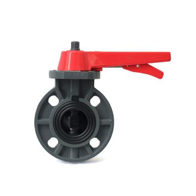 China General Removable Handle DN50-200 Industrial Corrosion Resistant PVC Butterfly Valve Wafer Sanitary Manual Butterfly Valve for sale