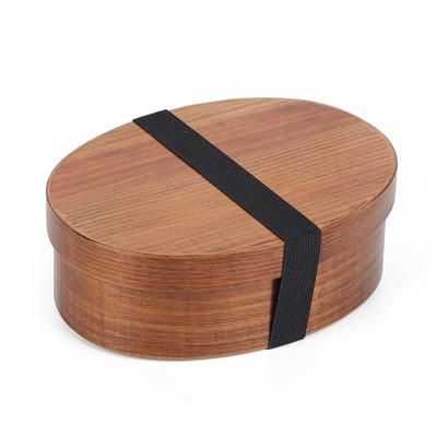 China Direct Hot Selling Sustainable Factory Japan Style Wooden Food Lunch Container With Compartment for sale