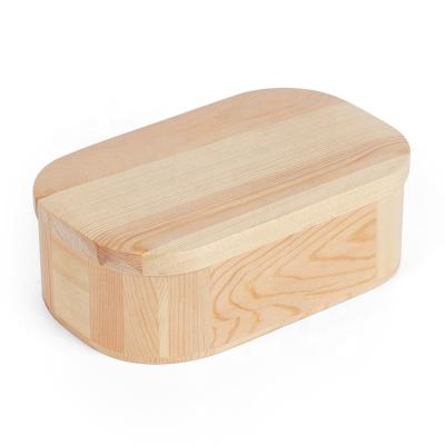 China Japanese Style Viable Wooden Sushi Lunch Bento Box With Divider for sale