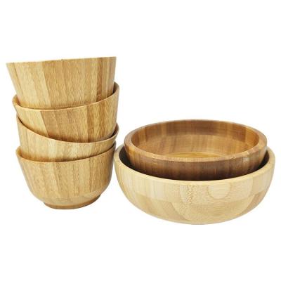 China Fashion Best Sustainable Welcome Factory Price Painted Wholesale Wooden Bamboo Soup Salad Bowl for sale