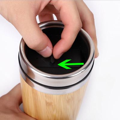 China 2021 Viable Hot Selling Smart Stainless Steel Double Walled Bamboo Flask Sustainable Reasonable Price for sale