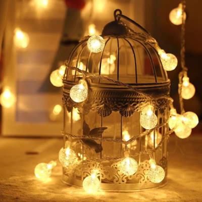 China 20LED Water Droplets Christmas Light Bubble Crystal Ball Battery Operated Fairy Lights Led Christmas Tree Decorative Outdoor Light String for sale