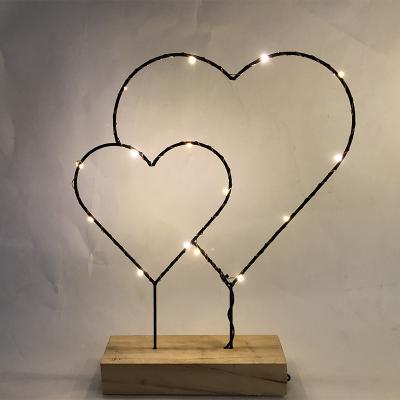 China Heart Christmas Light Led Heart With Metal Copper Wire Lights for sale