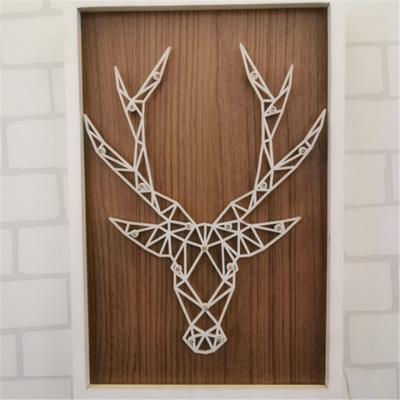 China Non Woven Deer Textiles With Wooden Deer Frame Light , Decoration LED Lights for sale