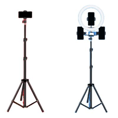 China Below 6 Inch Live Broadcast Ring Light Tripod 160cm Free Retractable Mobile Phone Bracket for sale