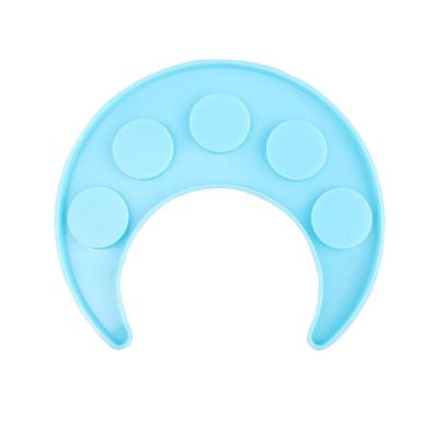 China 5 Hole Moon Shape Silicone Mold DIY Crystal Epoxy Resin Mold Wine Glass Tray Silicone Candle Stocked Candle Opener Decor Holder Tool for sale