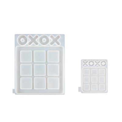 China DIY Tic-Tac-Toe Game XO Family Farmhouse Porch Decoration Mold Viable Epoxy Resin Silicone Mold for sale