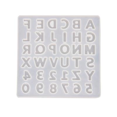 China Viable Silicone Mold Alphabet Mold Homemade Baking Cake Cookies Decoration Tools DIY Necklace Key Chain Crystal Epoxy Resin Mold for sale