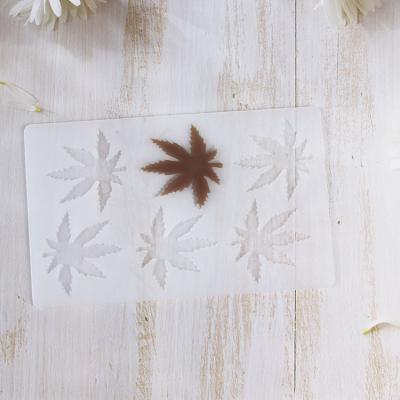 China Stocked 6 Cavities Maple Leaf Shaped Silicone Chocolate Mold Candy Jelly Soap Mold Baking Mold for sale