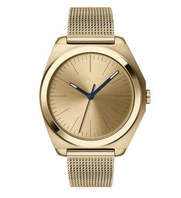 China Luxury Water Resistant Business Quartz Watch with Stainless Steel Mesh Watch Band, Custom Made Fashion Gold Watch Women for sale