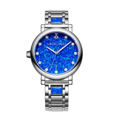 China New Fashion Unisex Water Resistant Blue Sapphire Crystal Super Luminous Waterproof Opal Dial Stainless Steel Swiss Quartz Watch for sale