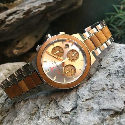 China Chronograph 2019 - 2020 Fashion 316L Stainless Steel Water Proof Chronograph Quality Wooden Watch for sale