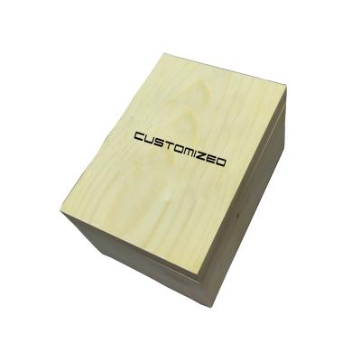 China Original Custom Made High Quality Leather Simple Design Solid Wood Logo Watch Box Wooden Storage Box for sale