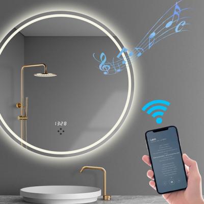 China Modern Luxury Bathroom Light Switch LED Sensor Touch Touch Sensor Barber Shop Salon Full Smart Bluetooth Silver Wall Mirror for sale