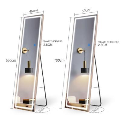 China Modern Frameless Salon Large Smart Sensor Beauty Full Body Customized Height Bathroom LED Wall Dressing Mirror With Light for sale